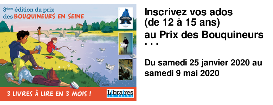Inscrivez vos ados (de 12 � 15 ans) au Prix des Bouquineurs ! 3 livres � lire en 3 mois